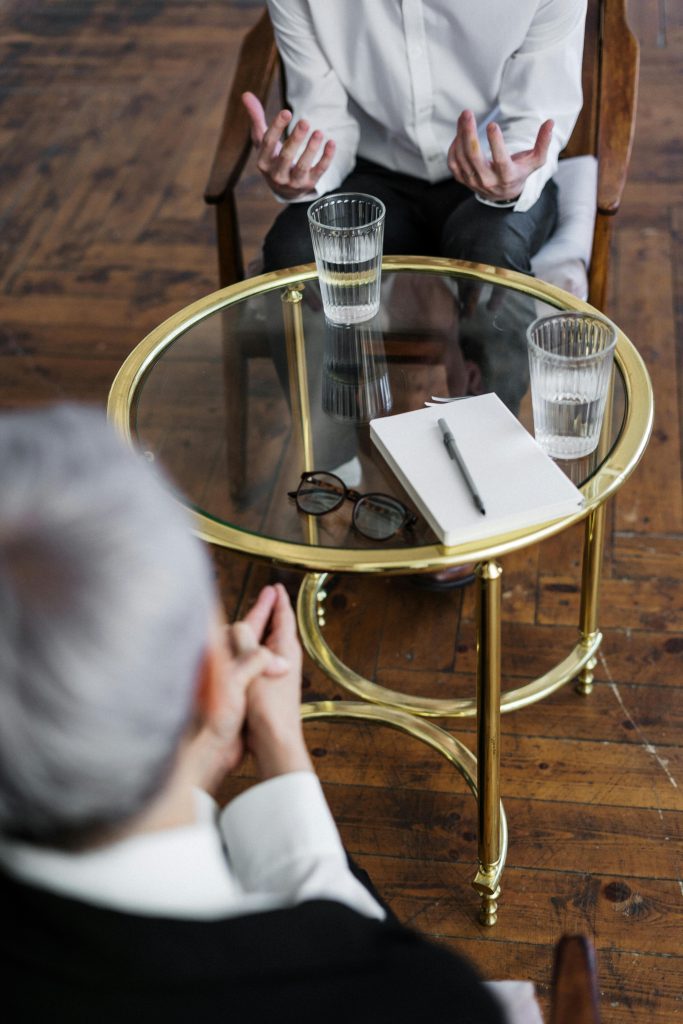 Executive coaching at a table